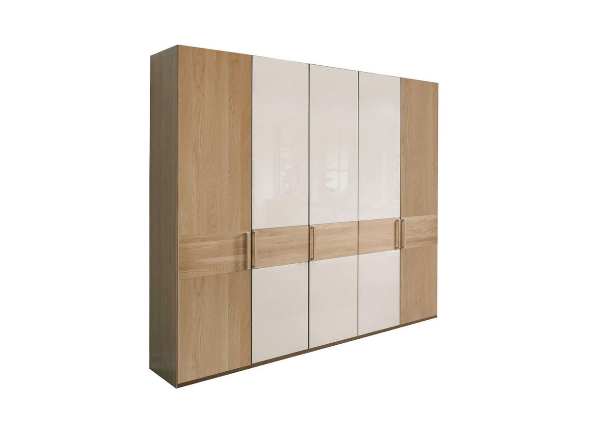 SCHLAFZIMMER Lenvara in Eiche und Champagner 4 teilig mit Drehtürenschrank, Passepartout, zwei Nachttische und Komfortbett - Braun, Holzwerkstoff (80/200/120cm)