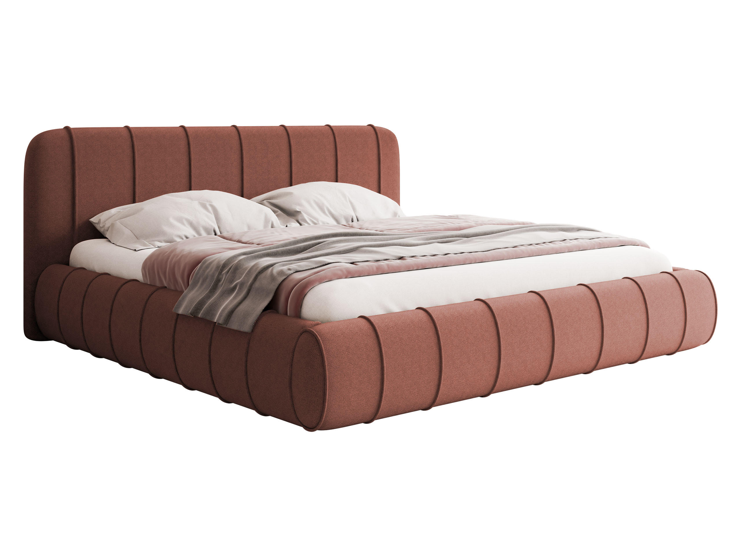 POLSTERBETT Slim XI - Rosa, Holz/Holzwerkstoff (200/200cm) - MIRJAN24