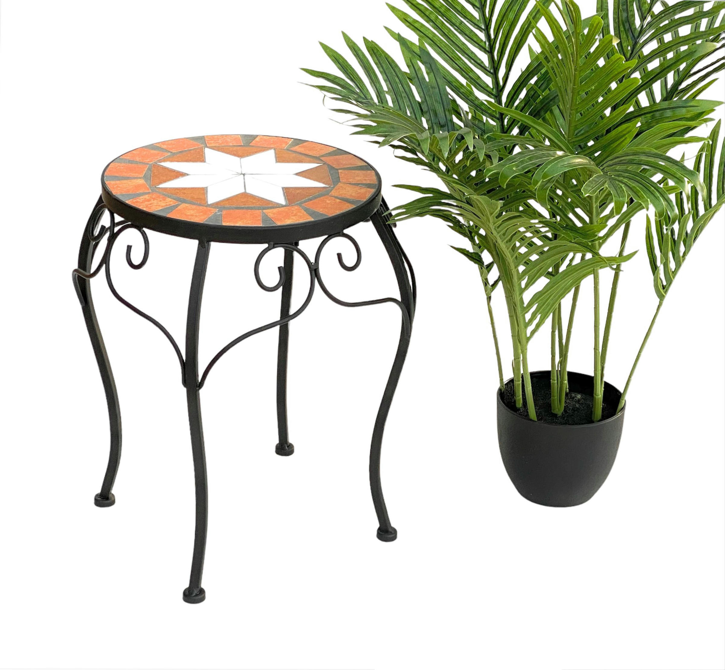 BLUMENHOCKER Merano 37 cm Rund - Schwarz, Metall (26/37/26cm) - DanDiBo