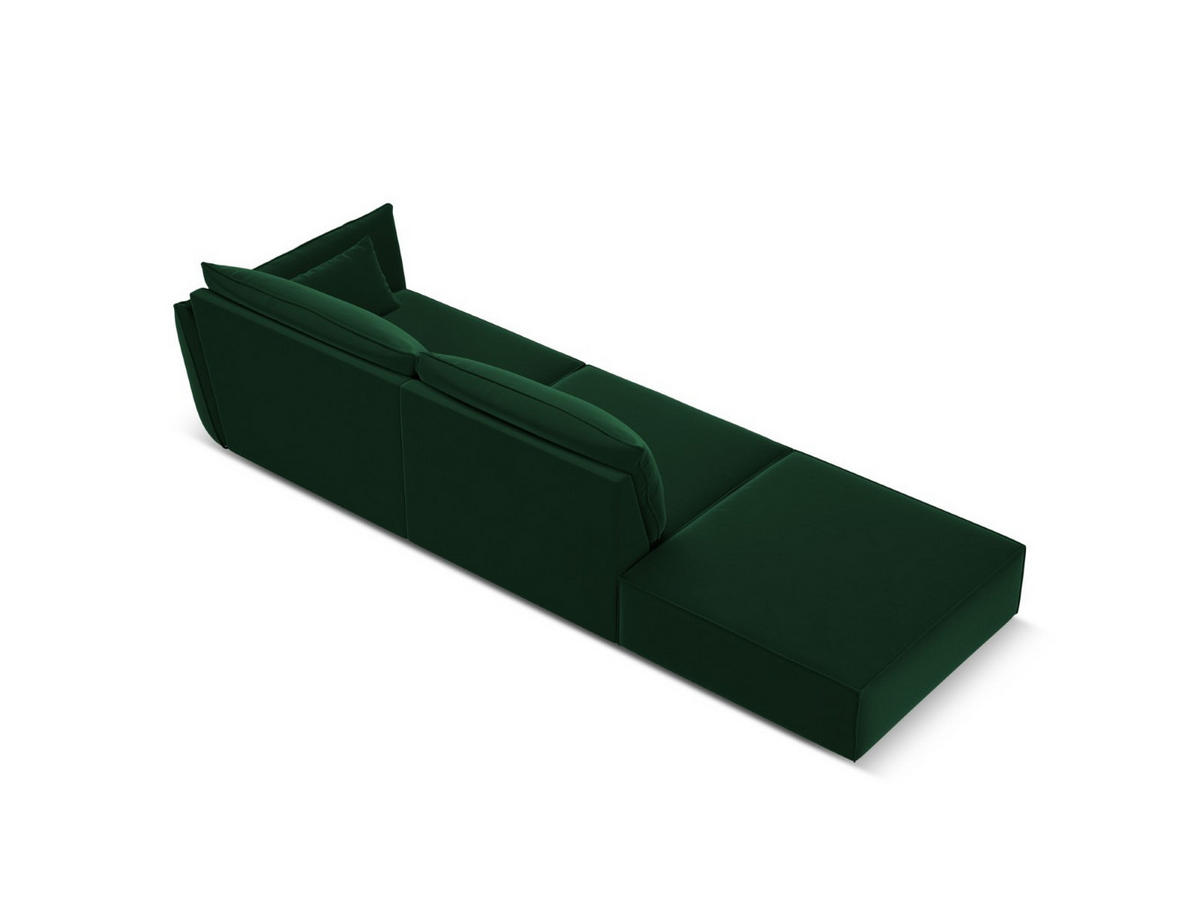 LINKES-SOFA Kaelle aus Samt flaschengrün 4 Sitzplätze - Grün, Textil (110/85/264cm) - Micadoni