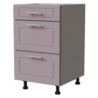 SCHUBLADENUNTERSCHRANK Bari D3/50 Grau / RAL 4009 pastellviolett 50 / 50 / 82cm Blum Teilauszug - Violett/Grau, Holz/Holzwerkstoff (50/82/50cm) - Feldmann-Wohnen