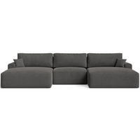 ECKSOFA U Serene Dunkelgrau - Dunkelgrau, Holz/Textil (391/145cm) - Graingold
