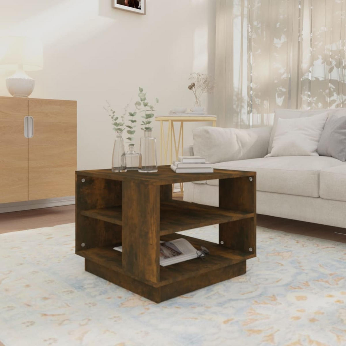COUCHTISCH Räuchereiche 55x55x43 cm Holzwerkstoff - Braun, Holzwerkstoff (55/55/43cm) - furnicato