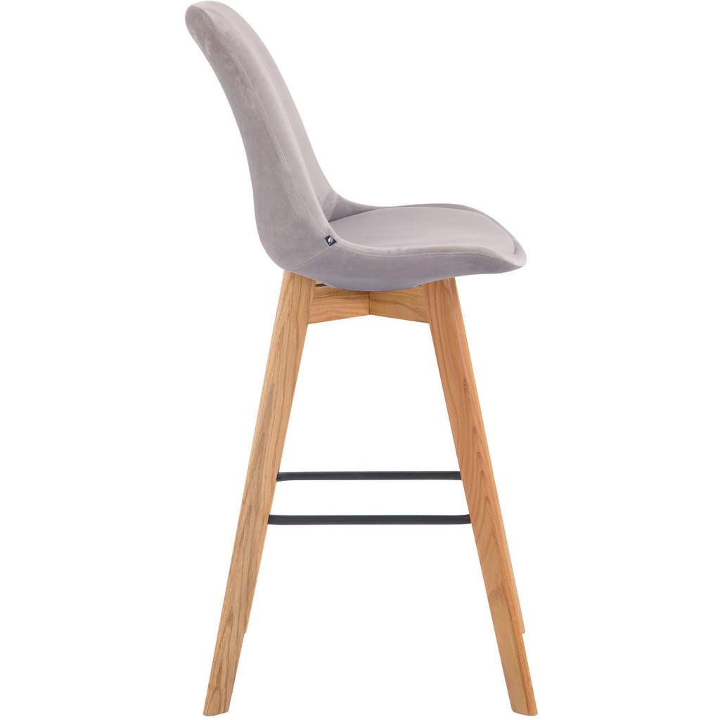 Thumbnail - TPFLiving Barhocker, Grau, Textil, Gittergestell, 48x100x56 cm, Esszimmer, Barmöbel, Barhocker