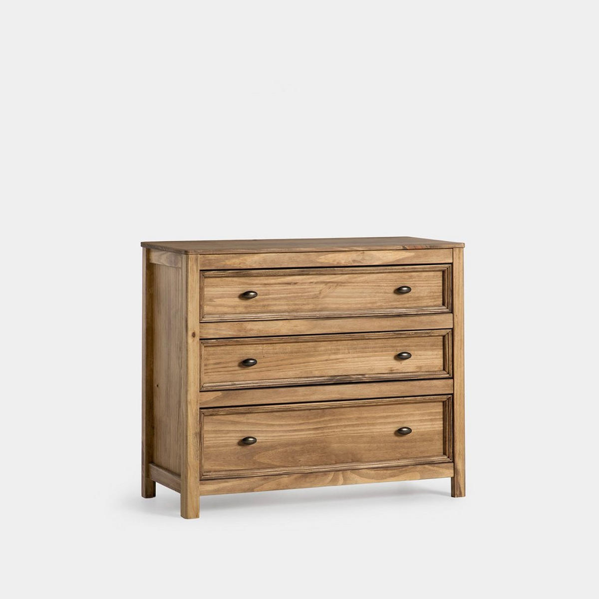 KOMMODE MIT SCHUBLADEN Serena Natürlich 93 cm x 77 cm - Naturfarben, Holz (93/77/39cm) - Klast Home