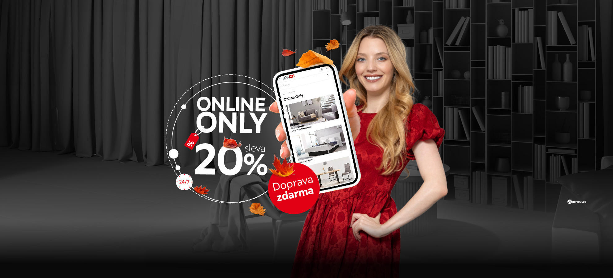 Online only 20 % sleva, doprava zdarma