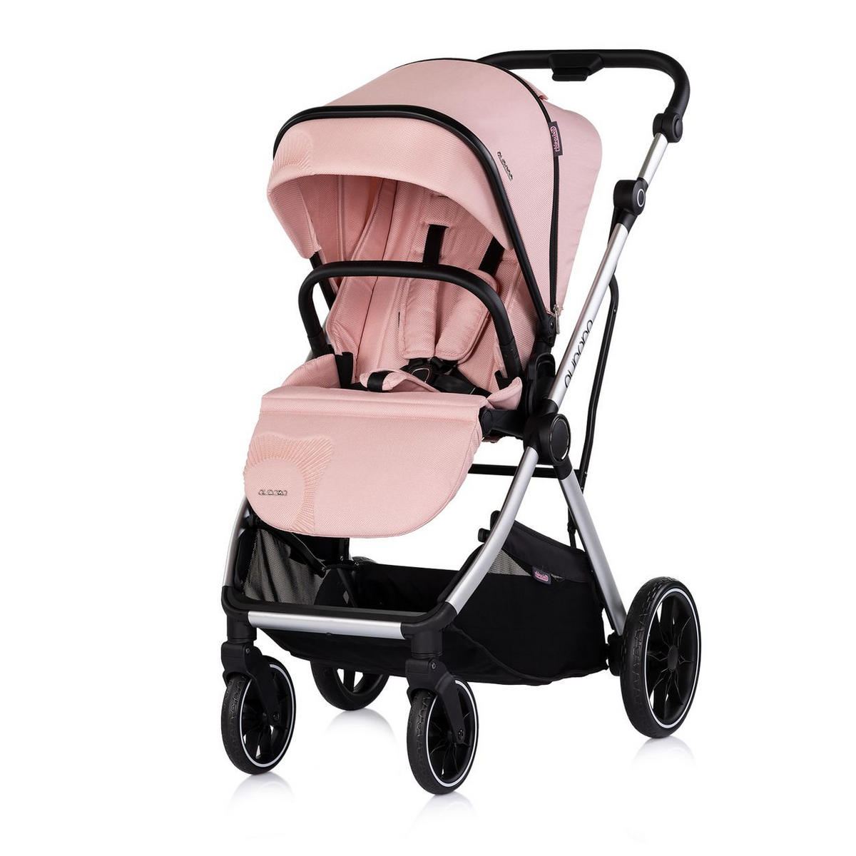 KOMBIKINDERWAGEN Aurora 3 in 1 rosa Babyschale Babywanne Sportsitz Tasche - Rosa, Metall (84/57/112cm) - Chipolino