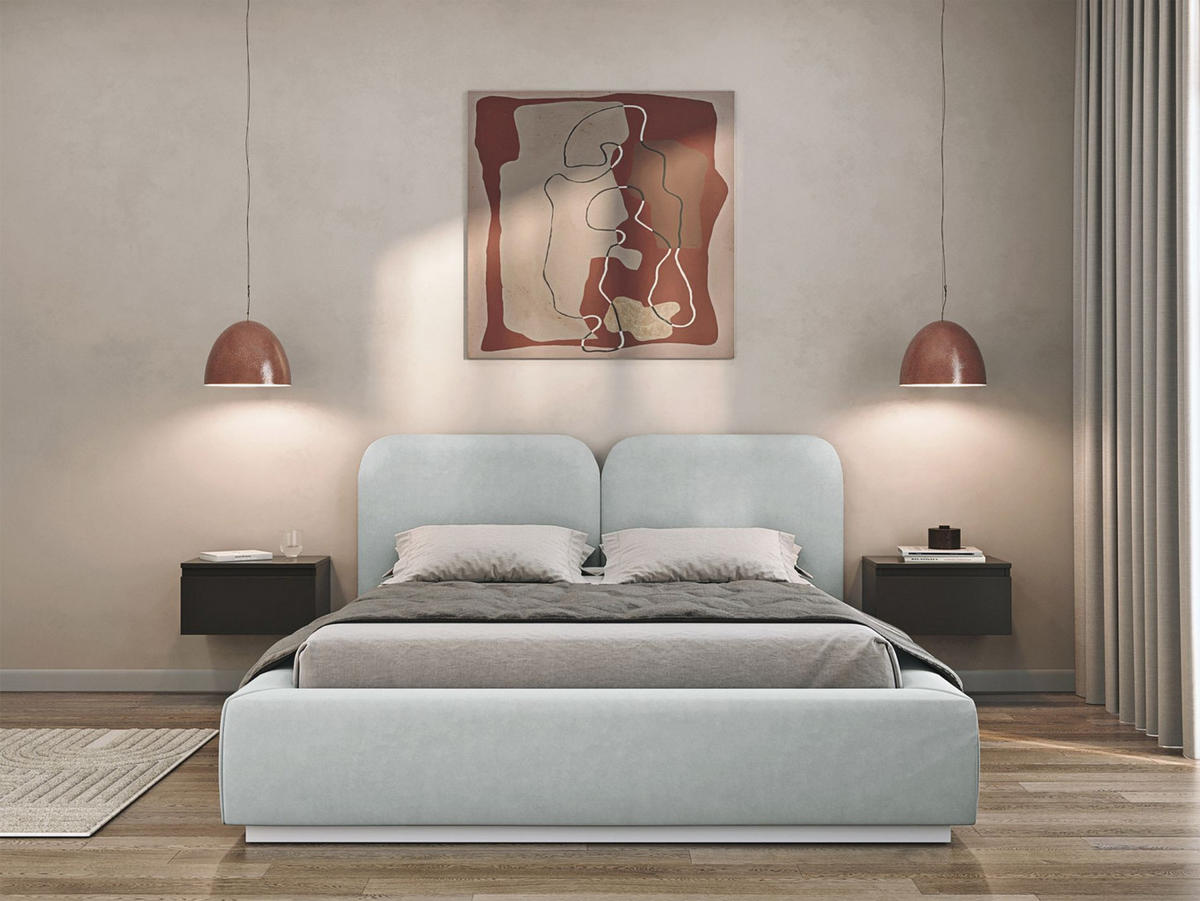 POLSTERBETT Comoves 160x200 Hellgrau mit Veloursbezug - Hellgrau, Textil (160/200cm) - Selsey