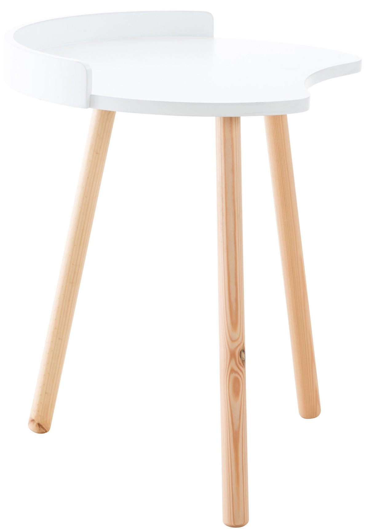 BEISTELLTISCH rund Holz weiß - Eukalyptusholzfarben/Weiß, Holz (45/45/54cm) - CLP
