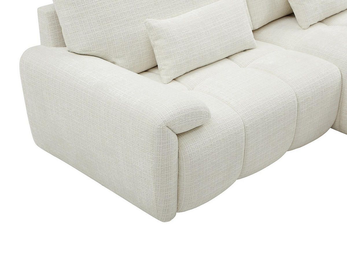 ECKSOFA – Ecke rechts – Chenille-Stoff – Offwhite – ANELKO - Weiß, Textil (242/171cm) - Vente-Unique