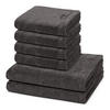 FROTTIERSET Lifestyle 6-teilig - Dunkelgrau, Textil (50/100cm) - Cawoe