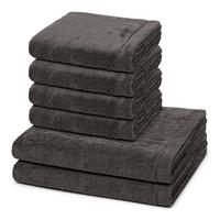 FROTTIERSET Lifestyle 6-teilig - Dunkelgrau, Textil (50/100cm) - Cawoe