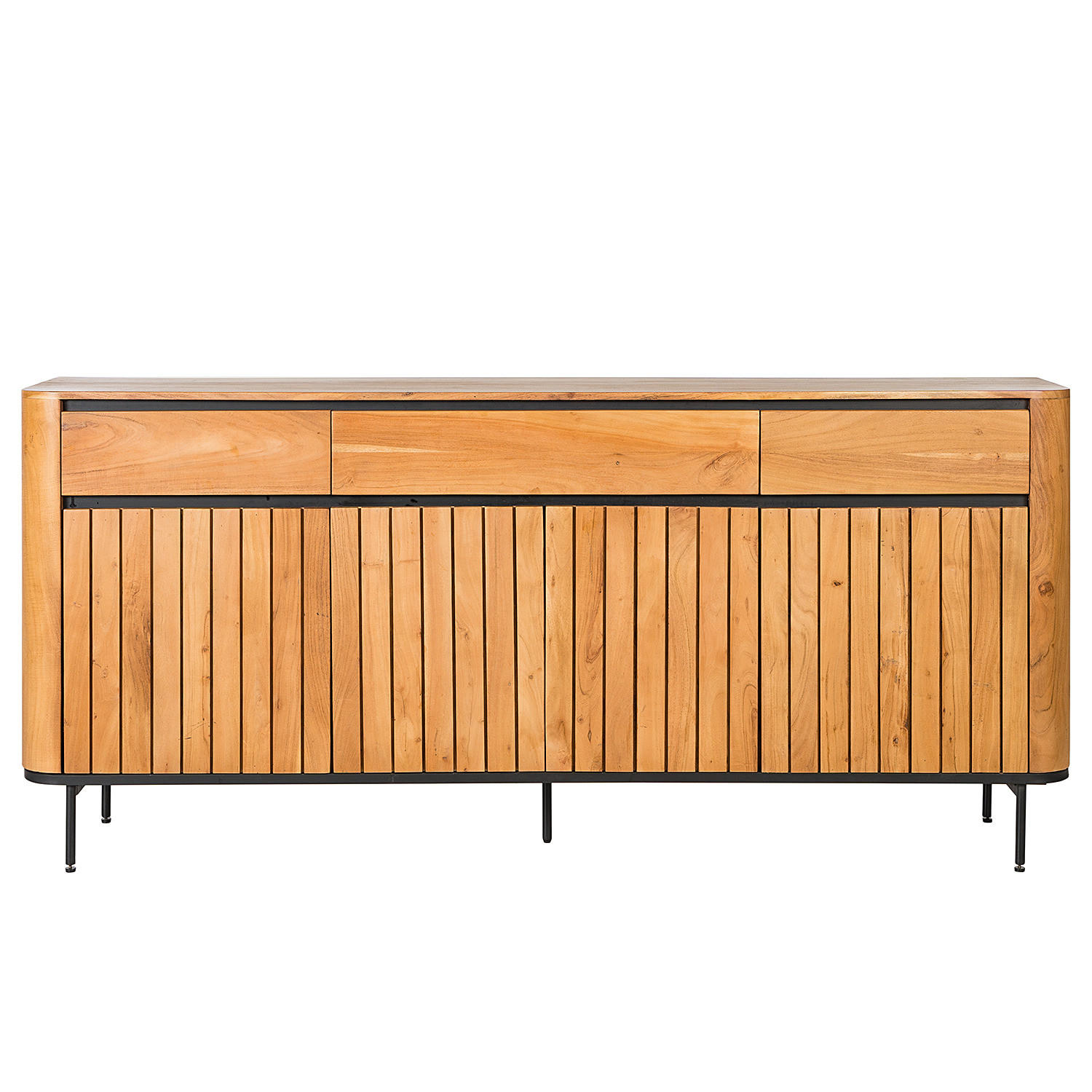 SIDEBOARD - Akazie massiv / Metall - Akaziefarben, Holz (177/90/42cm) - home24