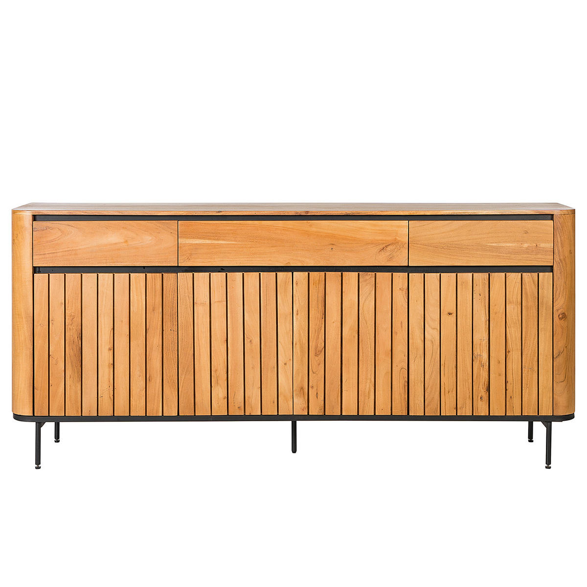 SIDEBOARD - Akazie massiv / Metall - Akaziefarben, Holz (177/90/42cm) - home24