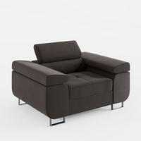 SESSEL VEMO SOLO, in Braun, matter Veloursstoff - Braun, Textil (135/88/100cm) - Barchello