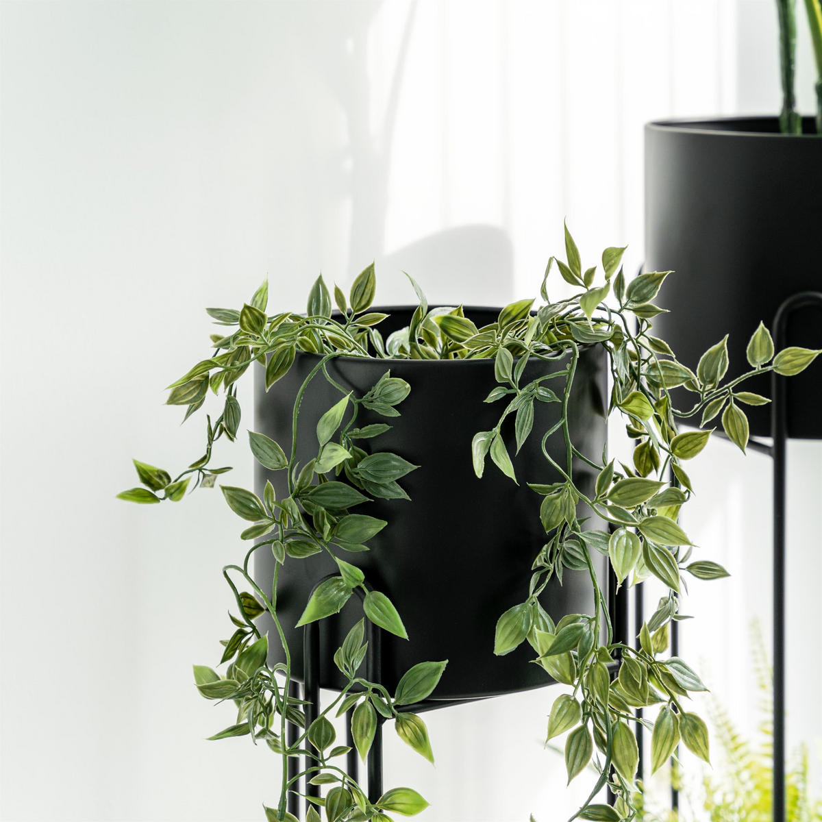 BLUMENHOCKER 2er-Set, schwarz, Metall - Schwarz, Metall (20.7/20.7/74.7cm) - bremermann