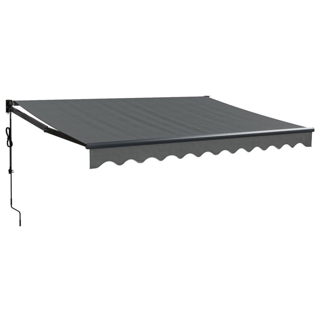 ELEKTRISCHE Markise mit Kurbel Anthrazit 3x2,5 m - Anthrazit, Textil (300/250/300cm) - furnicato