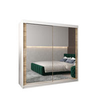 SCHWEBETÜRENSCHRANK 200/200/62 2-türig - Silberfarben/Weiß, Holz/Kunststoff (200/200/62cm) - Abiks Möbel