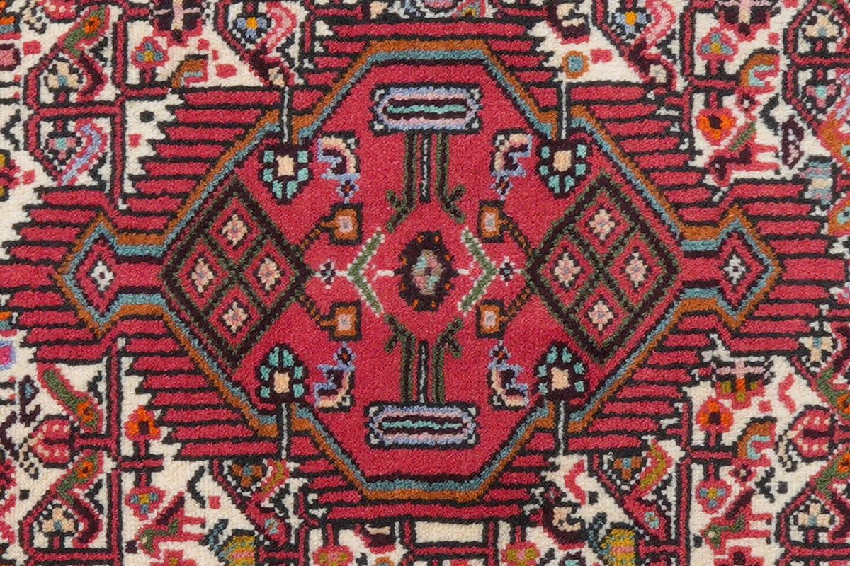 ORIENTTEPPICH handgeknüpft Assadabad Beige, Rot 121/86 cm Schurwolle - Beige/Rot, Textil (86/121cm) - Looma