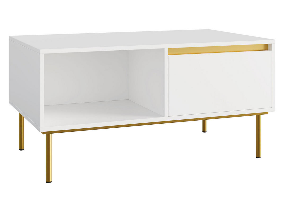COUCHTISCH Carmesi - Goldfarben/Weiß, Holzwerkstoff/Metall (60/100/50cm) - MIRJAN24
