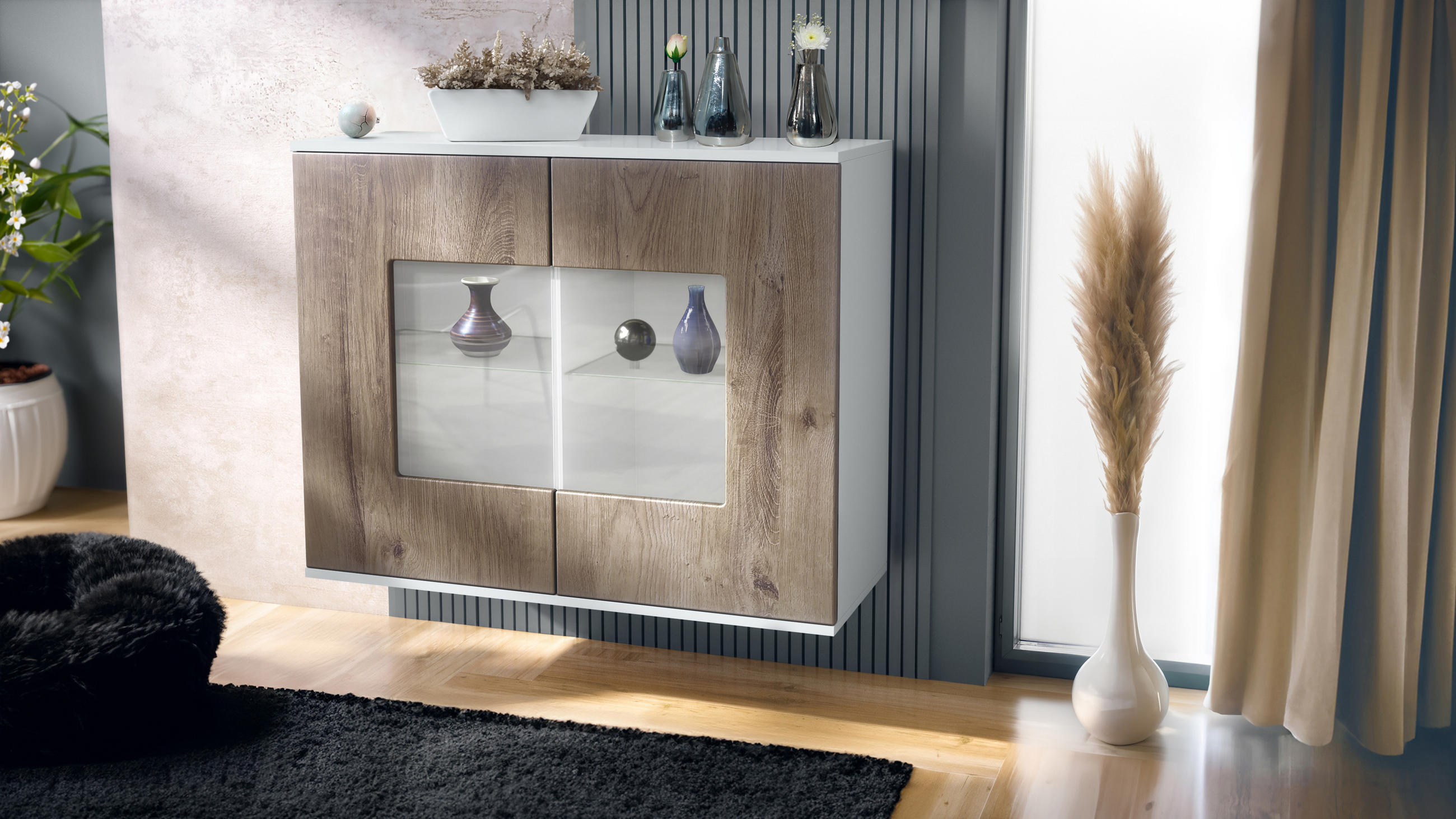 KOMMODE Grömitz Eiche Ribbeck - Alteiche, Holzwerkstoff (92.5/73.5/35cm) - Vladon