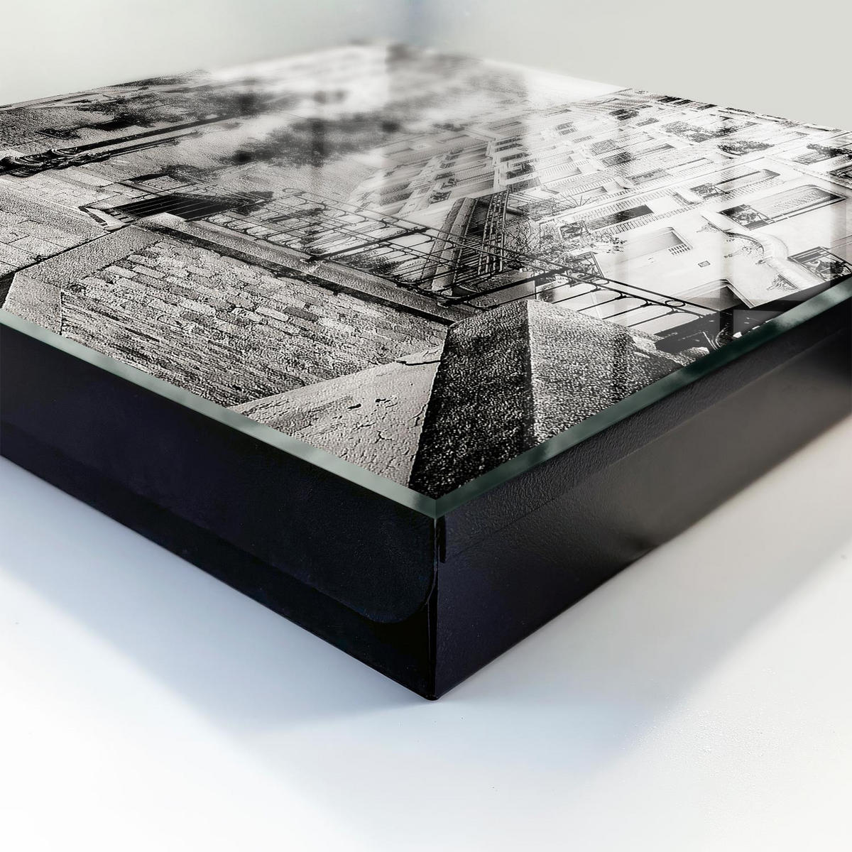 SCHLÜSSELBOX Schwarz 30x30 cm- Türöffnung nach rechts - Urbaner Charme - Grau, Metall (30/30/5cm) - TULUP