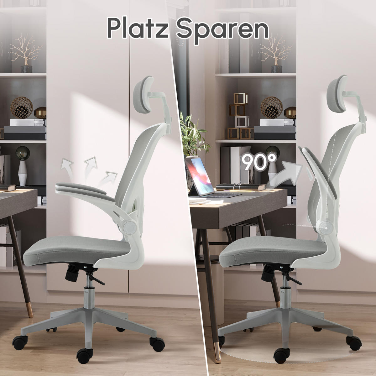 BÜROSTUHL Grau - Grau, Textil (65/114/64cm) - Jamb