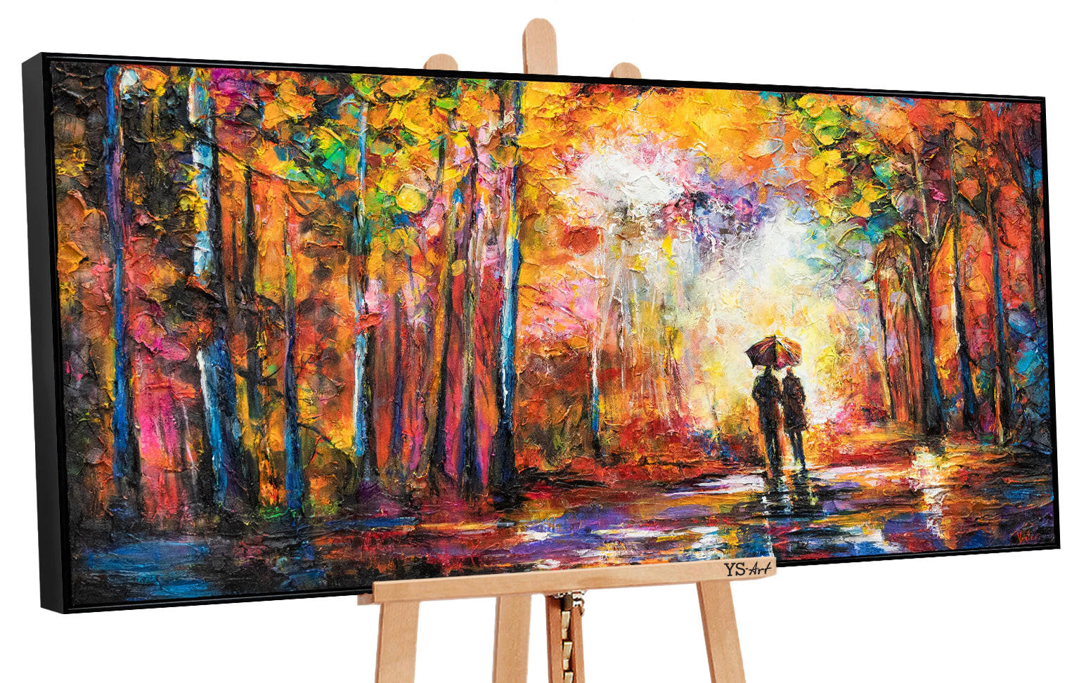 GEMÄLDE Erschaffung Schattenfugenrahmen Schwarz 100x50 cm - Schwarz, Holz (100/50cm) - YS-art gallery