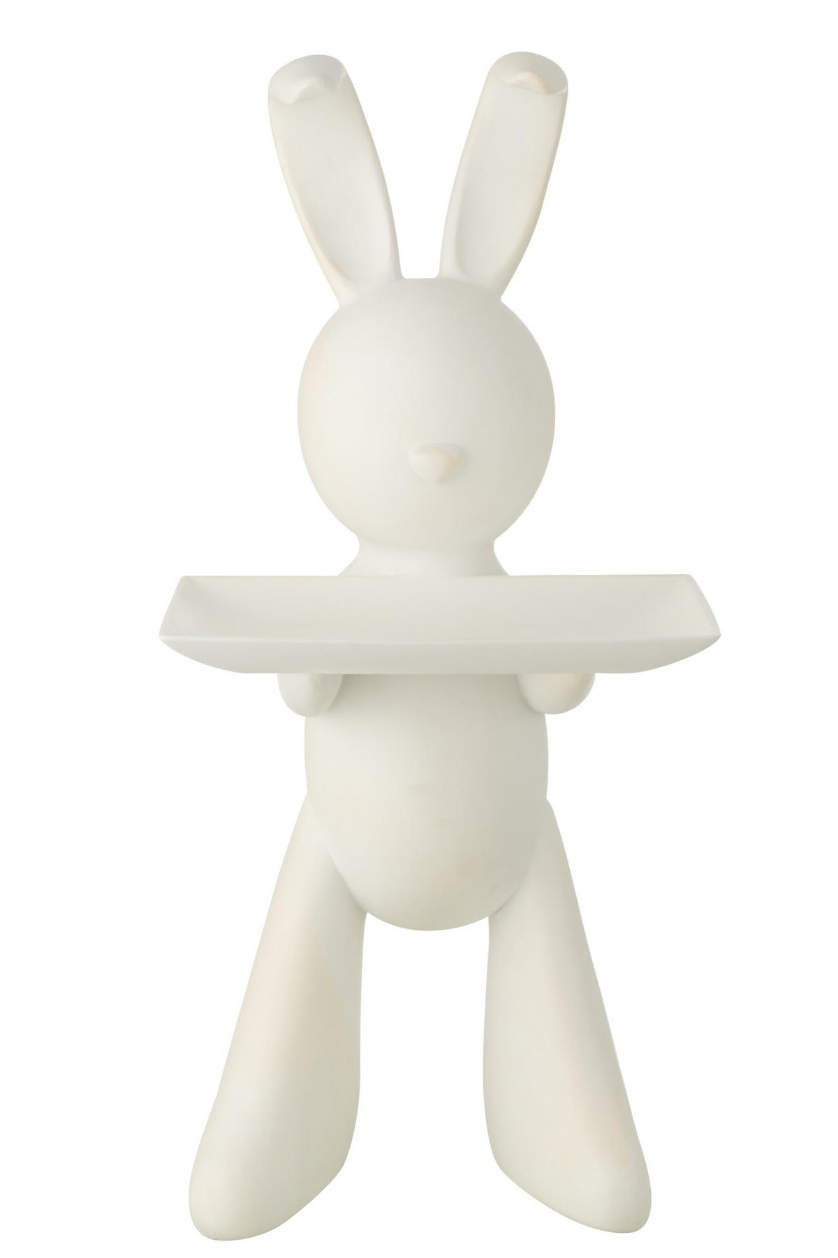 DEKO TABLETT KANINCHEN - Weiß, Glas/Naturmaterialien (33.5/75cm) - J-Line