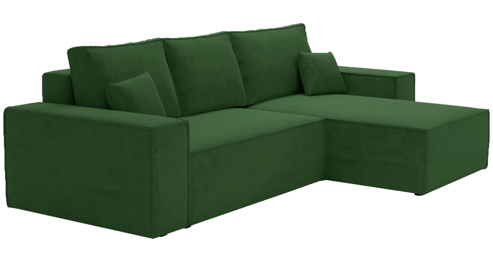 ECKSOFA mit Schlaffunktion Bergamo L 280 cm, Samt, Rechts - Grün - Grün, Holz (189/277cm) - Emporius