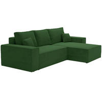 ECKSOFA mit Schlaffunktion Bergamo L 280 cm, Samt, Rechts - Grün - Grün, Holz (189/277cm) - Emporius