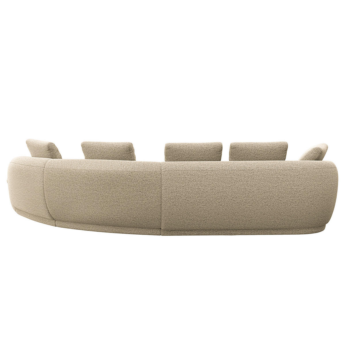 ECKSOFA mit Rundecke - Creme/Schwarz, Kunststoff/Textil (340/225cm) - home24