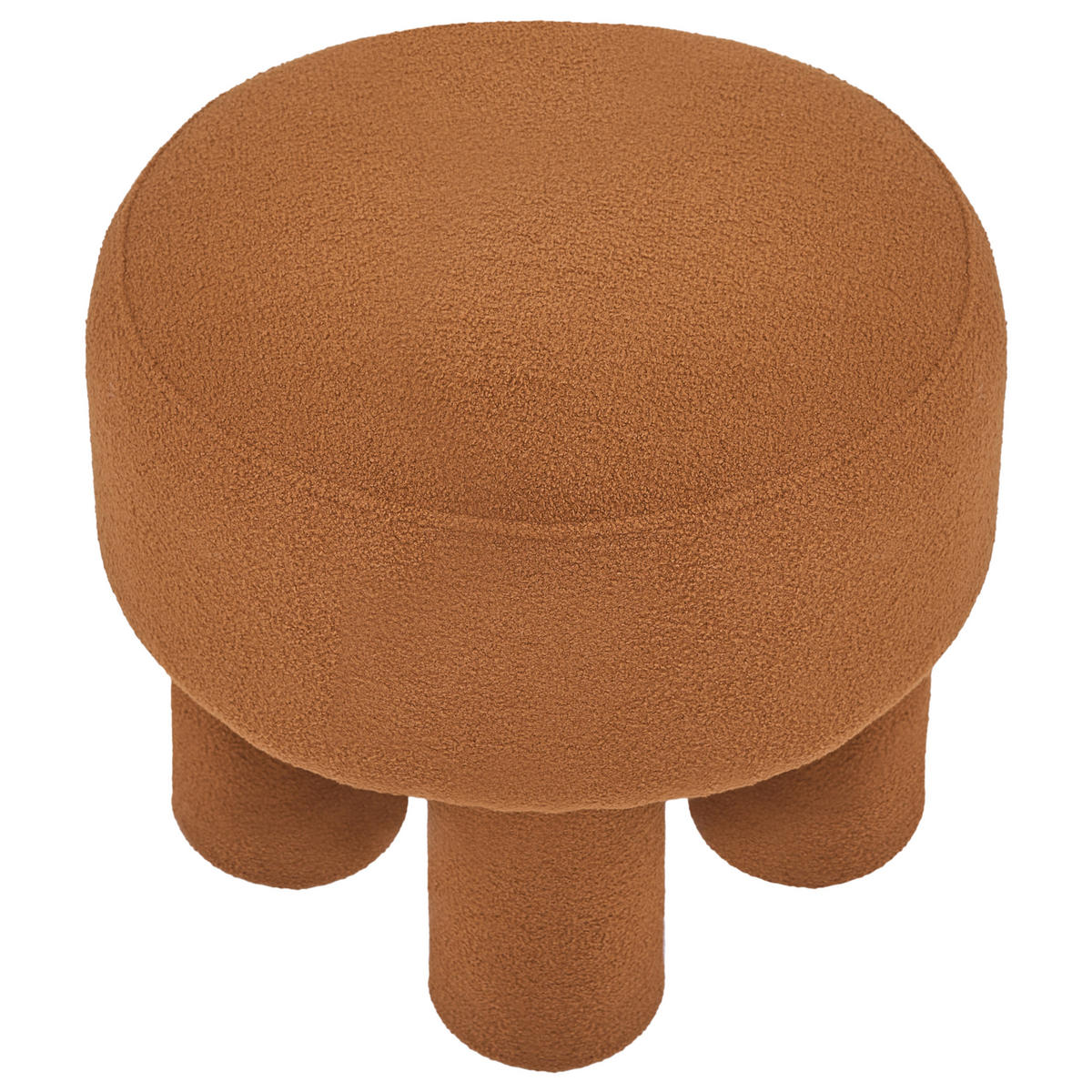 STOLČEK bouclé oranžna Canby - oranžna, tekstil (43/38/43cm) - Beliani