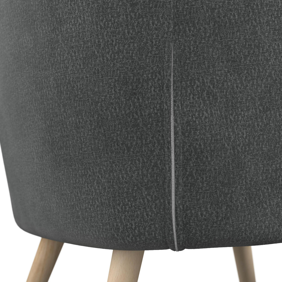 SESSEL Sonja Chenille Schwarz - Schwarz, Holz (71/66/70cm)