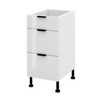 SCHUBLADENSCHRANK – 40 cm – KU-D40S3 – Lunara – Weiß Hochglanz - Weiß Hochglanz, Holzwerkstoff (40/72/52cm) - hi-markt