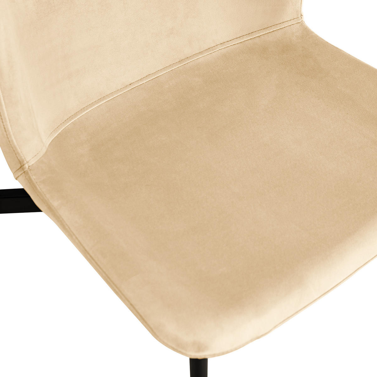 POLSTERSTUHL - 2er-Set - Beige/Schwarz, Textil/Metall (52/79/49cm) - home24