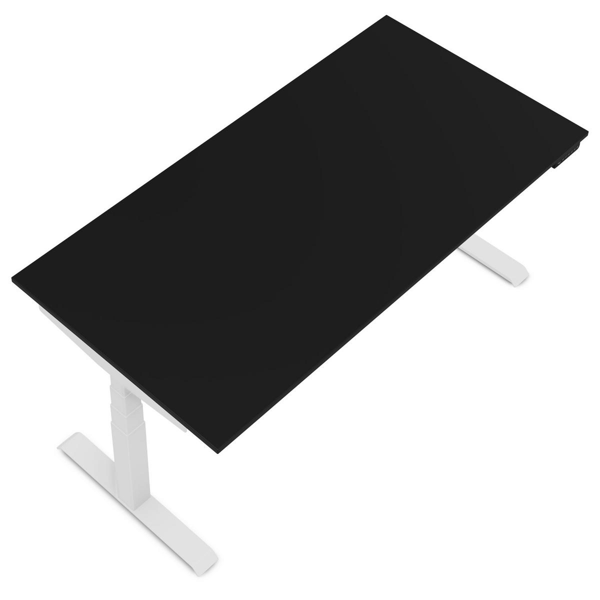 SCHREIBTISCH Elektrisch Höhenverstellbarer Familien Schreibtisch Pitino Schwarz Signalweiß 160/80/52.5-121cm - Schwarz/Weiß, Holzwerkstoff/Metall (80/160/121cm) - ASSMANN