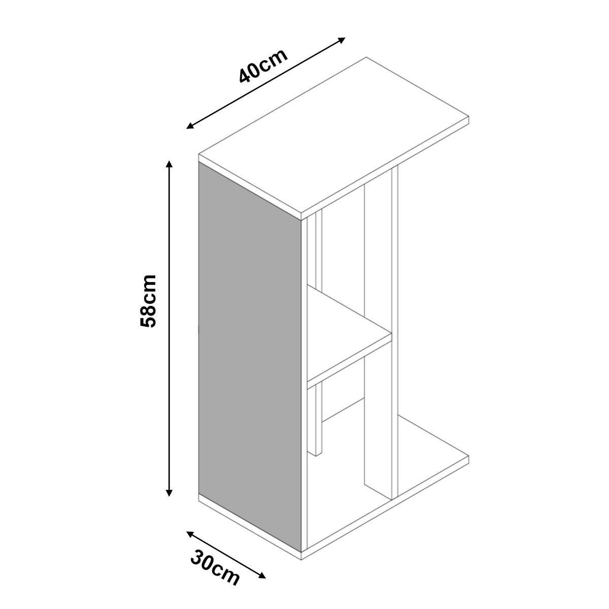 BEISTELLTISCH Ljungby - Weiß, Holzwerkstoff (30/40/58cm) - [en.casa]