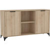 KOMMODE Home mit 2 Türen, mit Griffen, eiche Artisan - Schwarz/Eiche Artisan, Holzwerkstoff (150/85/40cm) - Beautysofa