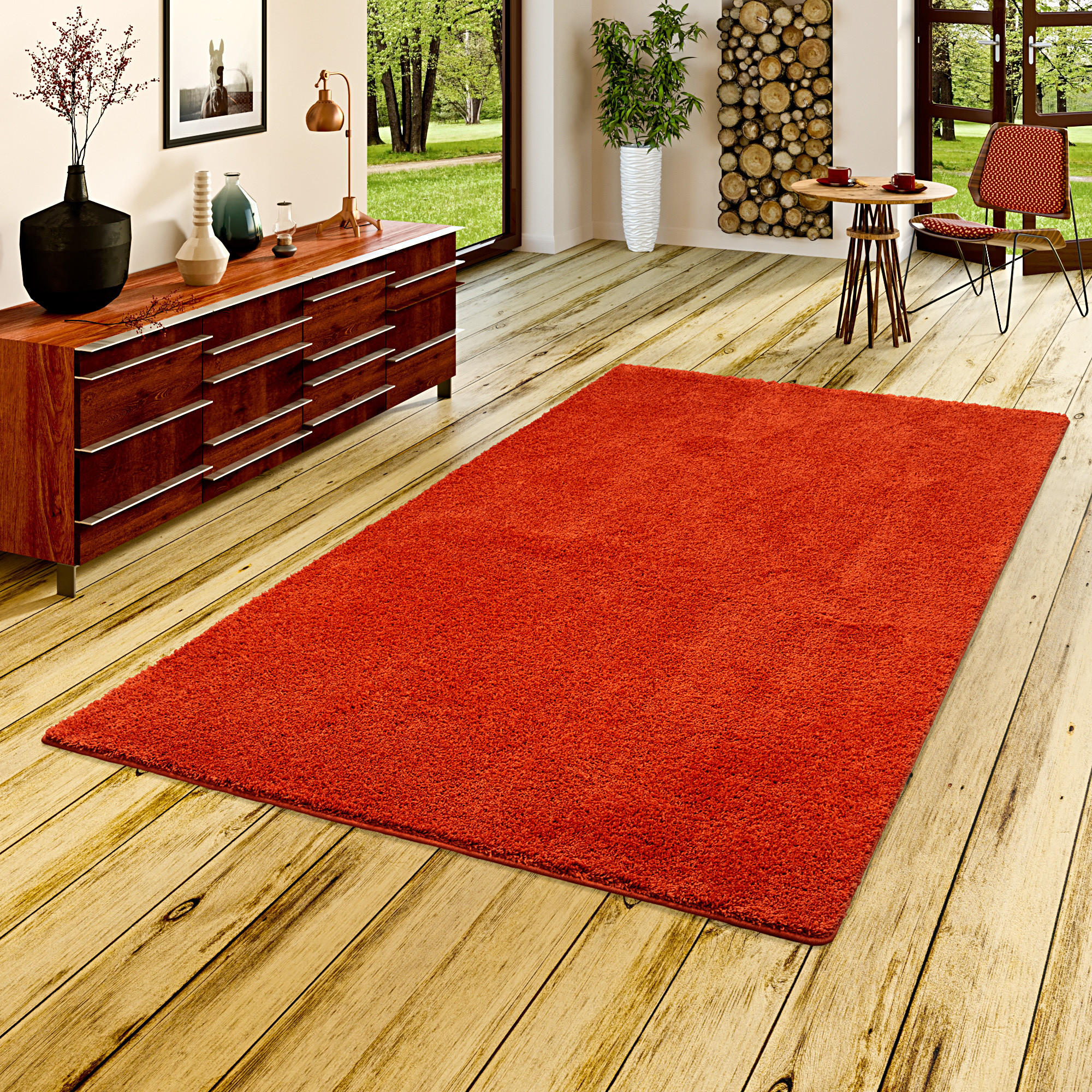 HOCHFLOR SHAGGY TEPPICH PALACE - Rotbraun, Textil (100/300cm) - Snapstyle