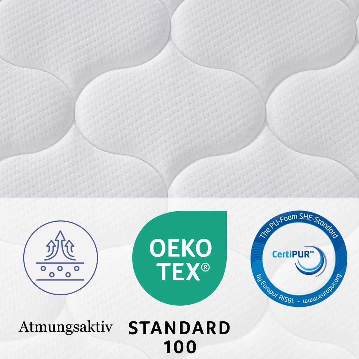 TASCHENFEDERKERNMATRATZE 140/200 cm Weiß 25 cm hoch, Härtegrad H3 - Weiß, Textil (140/200cm) - Oxeza