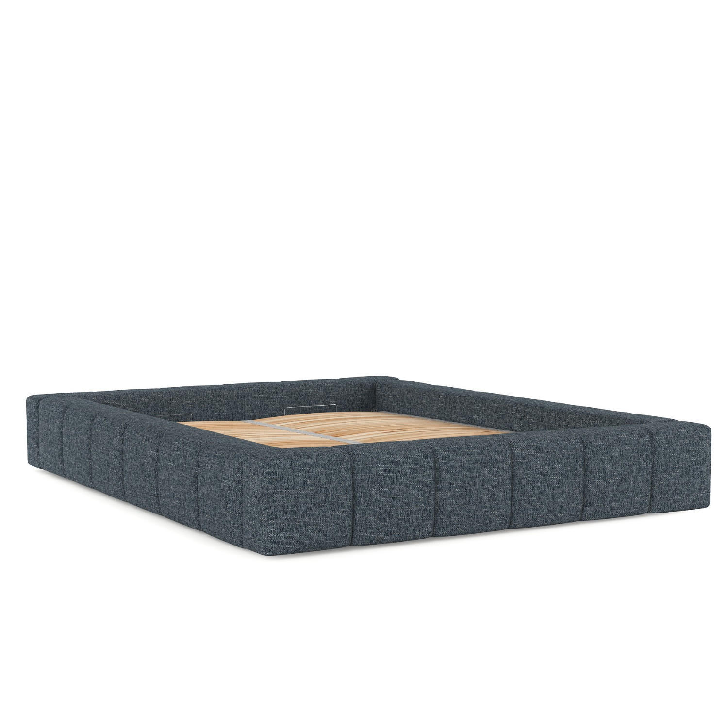 POLSTERBETT Kea mit Stauraum 200/200 cm Marineblau im Modesto Stoff - Schwarz/Naturfarben, Holz/Holzwerkstoff (200/200cm) - AltaBeds