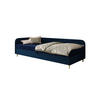 EINZELBETT aus Polyester und Cord Kobbevik Seite Links 90x200 cm, Marineblau - Dunkelblau, Textil (90/200cm) - Meblito