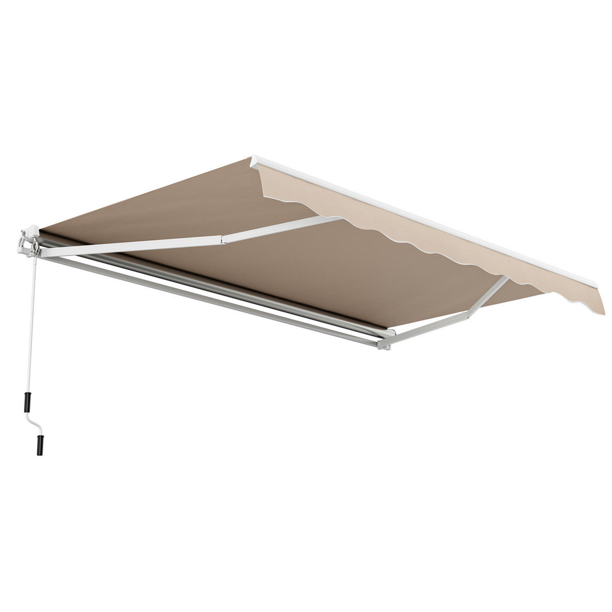 MARKISE mit kurbel Beige - Beige, Metall (250/150/300cm) - COSTWAY