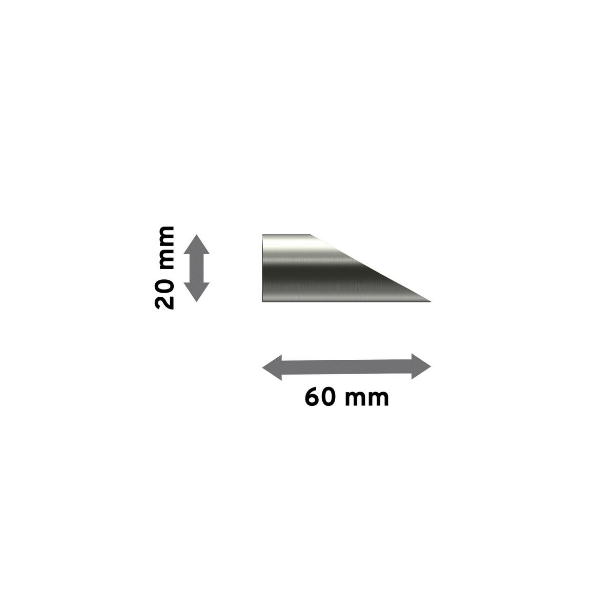 ENDSTÜCKE FÜR GARDINENSTANGEN 16 mm Ø, Santoni Edelstahl, Packung 2 Stück - Edelstahlfarben, Metall (6/2/2cm) - INTERDECO