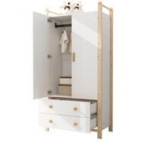 KLEIDERSCHRANK 89,6/44/180,5 cm Natur/Weiß aus Holzwerkstoff mit Kleiderstange und 2 Schubladen - Weiß, Holzwerkstoff (44/180.5/89.6cm) - OKWISH