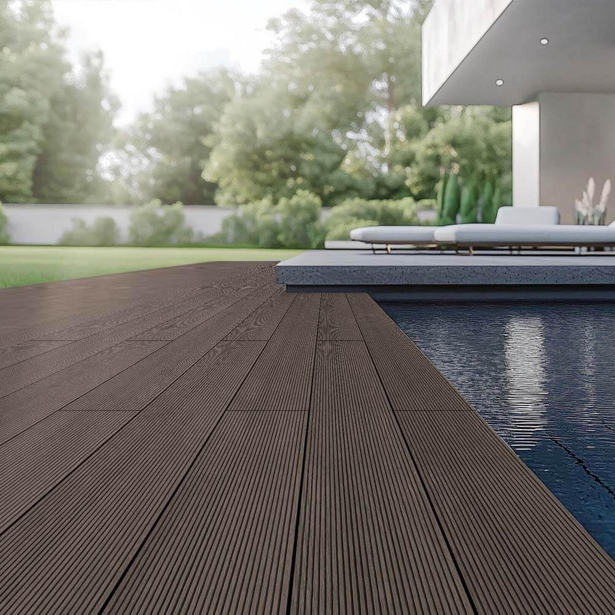 TERRASSENDIELEN SAMANA - Dunkelbraun, 2 m² - Dunkelbraun, Kunststoff (220/14.6/2.1cm) - Home Deluxe