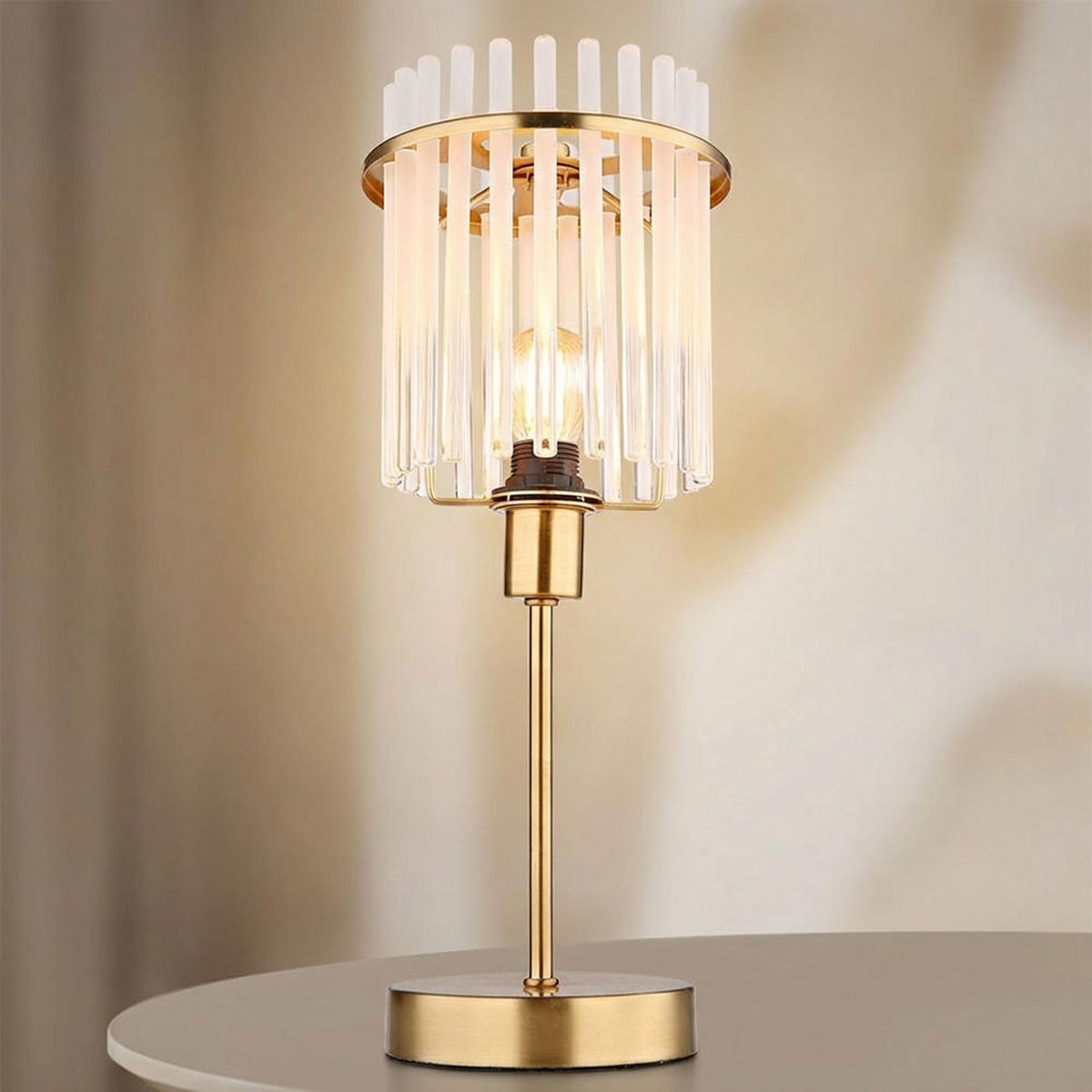 LED TISCHLEUCHTE GORLEY Metall Gold - Goldfarben, Glas (15/15/37.5cm) - Globo Lighting