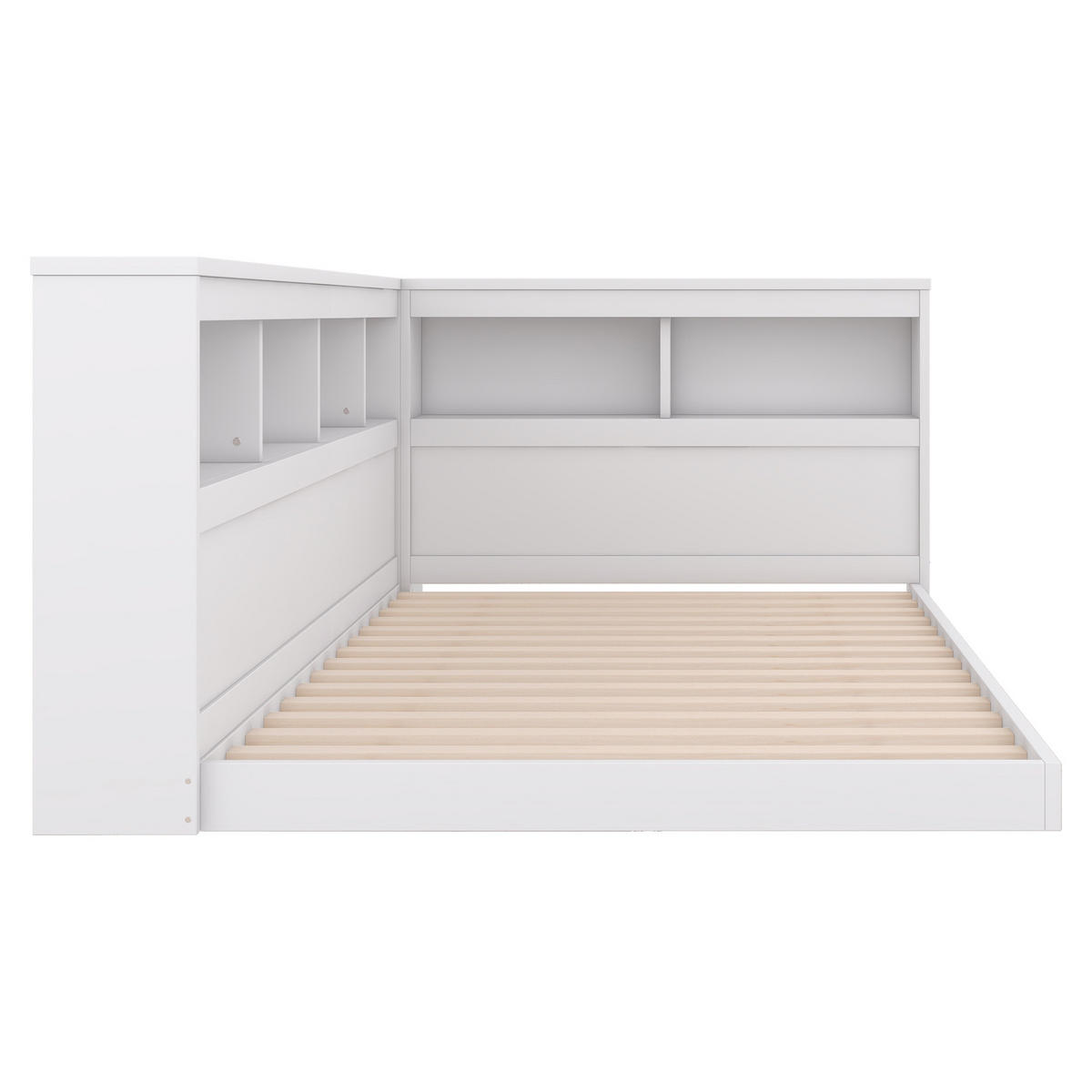 TAGEBETT 90x200cm Weiß Spanplatte Steckdose USB - Weiß, Holz (90/200cm) - FLIEKS