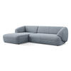 ECKSOFA links Strukturstoff Stoff Blau - Blau/Blaugrau, Kunststoff/Textil (156/280cm) - Makamii